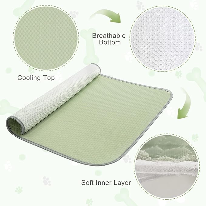 Premium Self-Cooling Pet Mat for Dogs & Cats, Breathable Cooling Pad, Washable Summer Pet Bed, Non-Slip Cooling Mat for Indoor & Outdoor Use