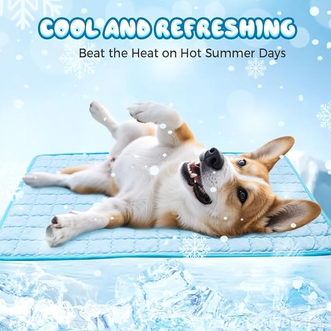 Self-Cooling Pet Mat for Dogs & Cats – Breathable Cooling Pad, Washable Summer Pet Sleeping Mat, Non-Slip Indoor Pet Bed