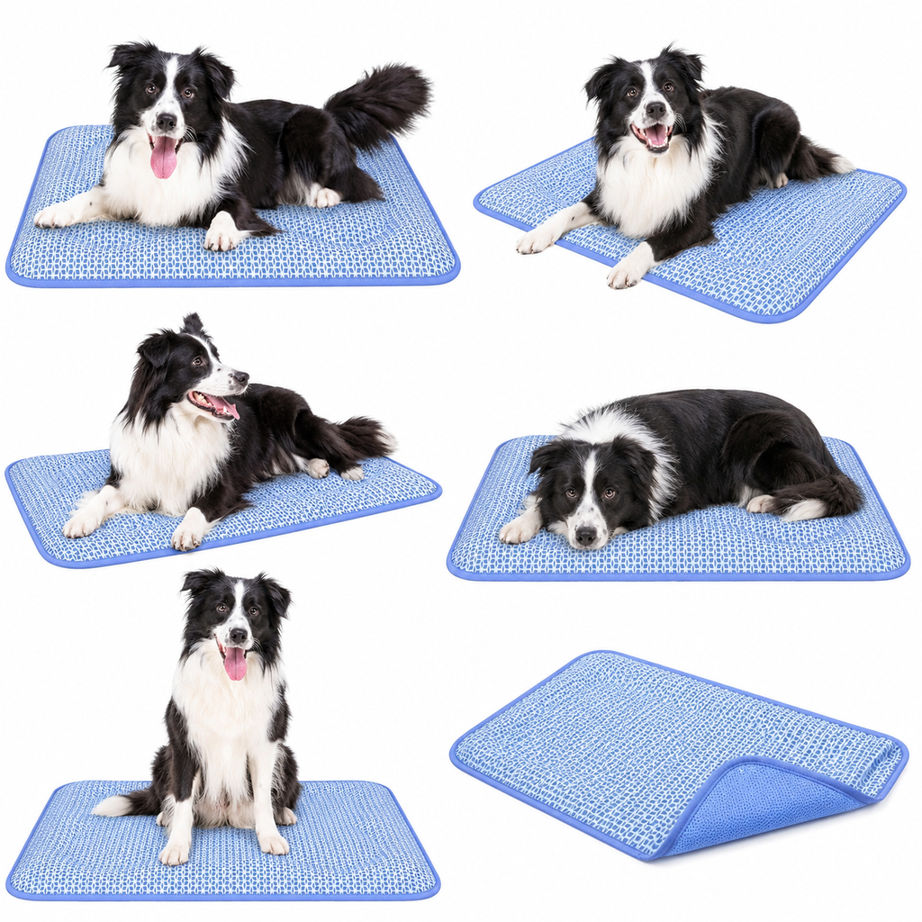 Self-Cooling Dog Mat for Large Dogs, Breathable Pet Cooling Pad, Washable Summer Cooling Bed for Dogs & Cats, Non-Slip Pet Rest Mat