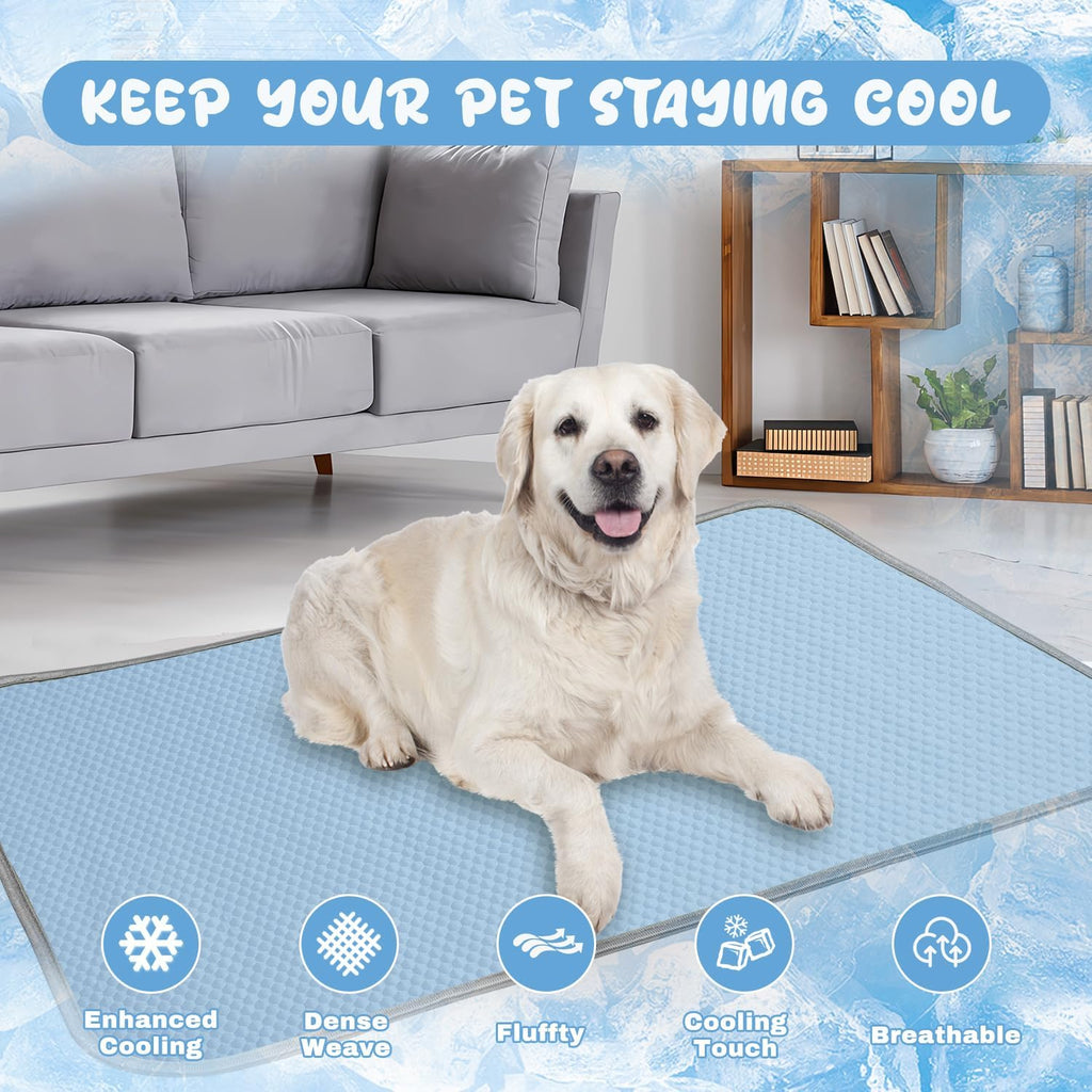 Premium Self-Cooling Pet Mat for Dogs & Cats, Breathable Cooling Pad, Washable Summer Pet Bed, Non-Slip Cooling Mat for Indoor & Outdoor Use