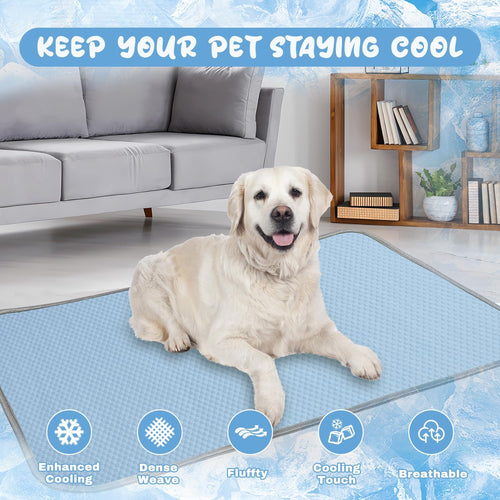 Premium Self-Cooling Pet Mat for Dogs & Cats, Breathable Cooling Pad, Washable Summer Pet Bed, Non-Slip Cooling Mat for Indoor & Outdoor Use