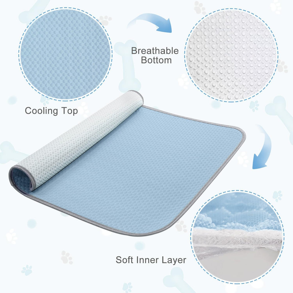 Premium Self-Cooling Pet Mat for Dogs & Cats, Breathable Cooling Pad, Washable Summer Pet Bed, Non-Slip Cooling Mat for Indoor & Outdoor Use