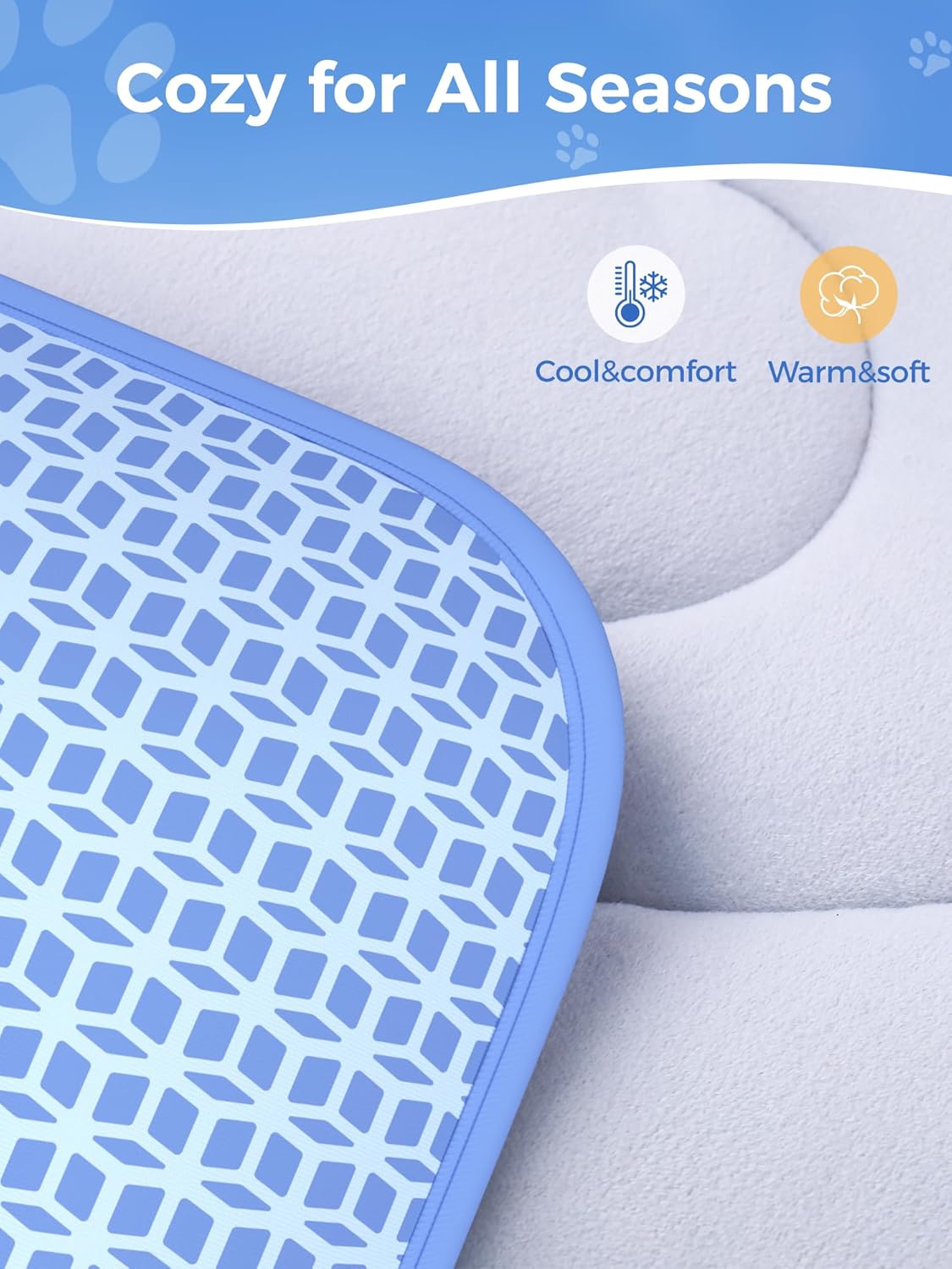 Self-Cooling Dog Mat for Large Dogs, Breathable Pet Cooling Pad, Washable Summer Cooling Bed for Dogs & Cats, Non-Slip Pet Rest Mat