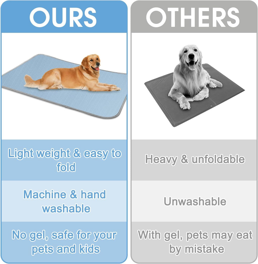 Premium Self-Cooling Pet Mat for Dogs & Cats, Breathable Cooling Pad, Washable Summer Pet Bed, Non-Slip Cooling Mat for Indoor & Outdoor Use