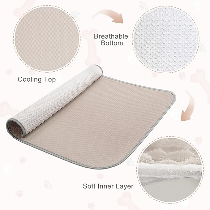 Premium Self-Cooling Pet Mat for Dogs & Cats, Breathable Cooling Pad, Washable Summer Pet Bed, Non-Slip Cooling Mat for Indoor & Outdoor Use