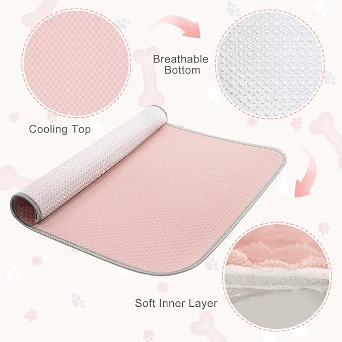 Premium Self-Cooling Pet Mat for Dogs & Cats, Breathable Cooling Pad, Washable Summer Pet Bed, Non-Slip Cooling Mat for Indoor & Outdoor Use